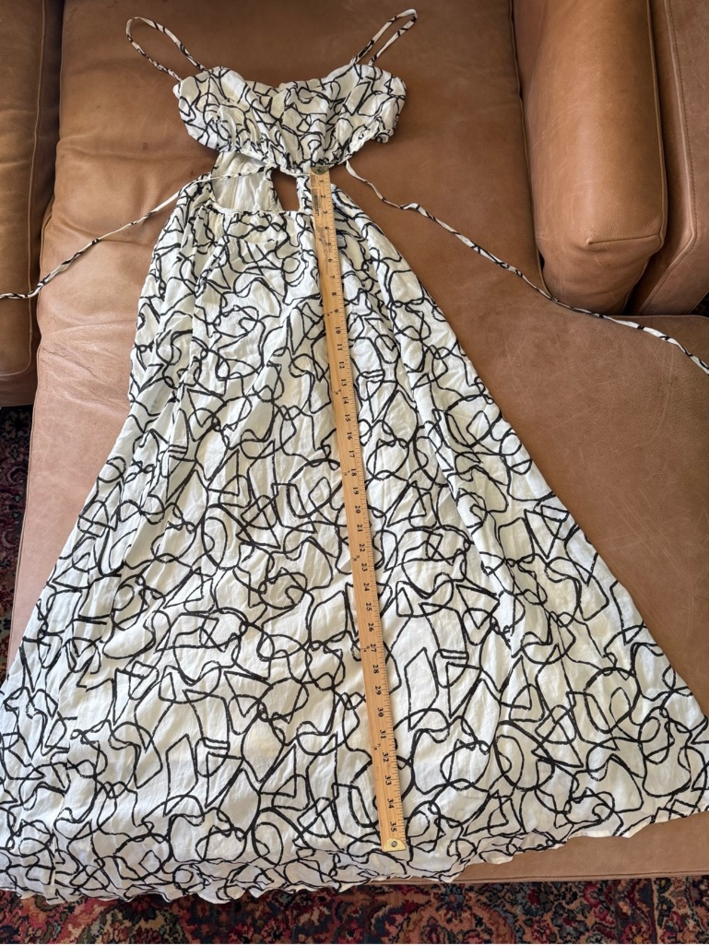 ASTR THE LABEL Sanger Cut Out Maxi Dress - Sketch Black & White Size Large - Picture 7 of 12